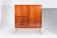 Buffet d'armoire en teck et Oak Oak, design danois, années 50