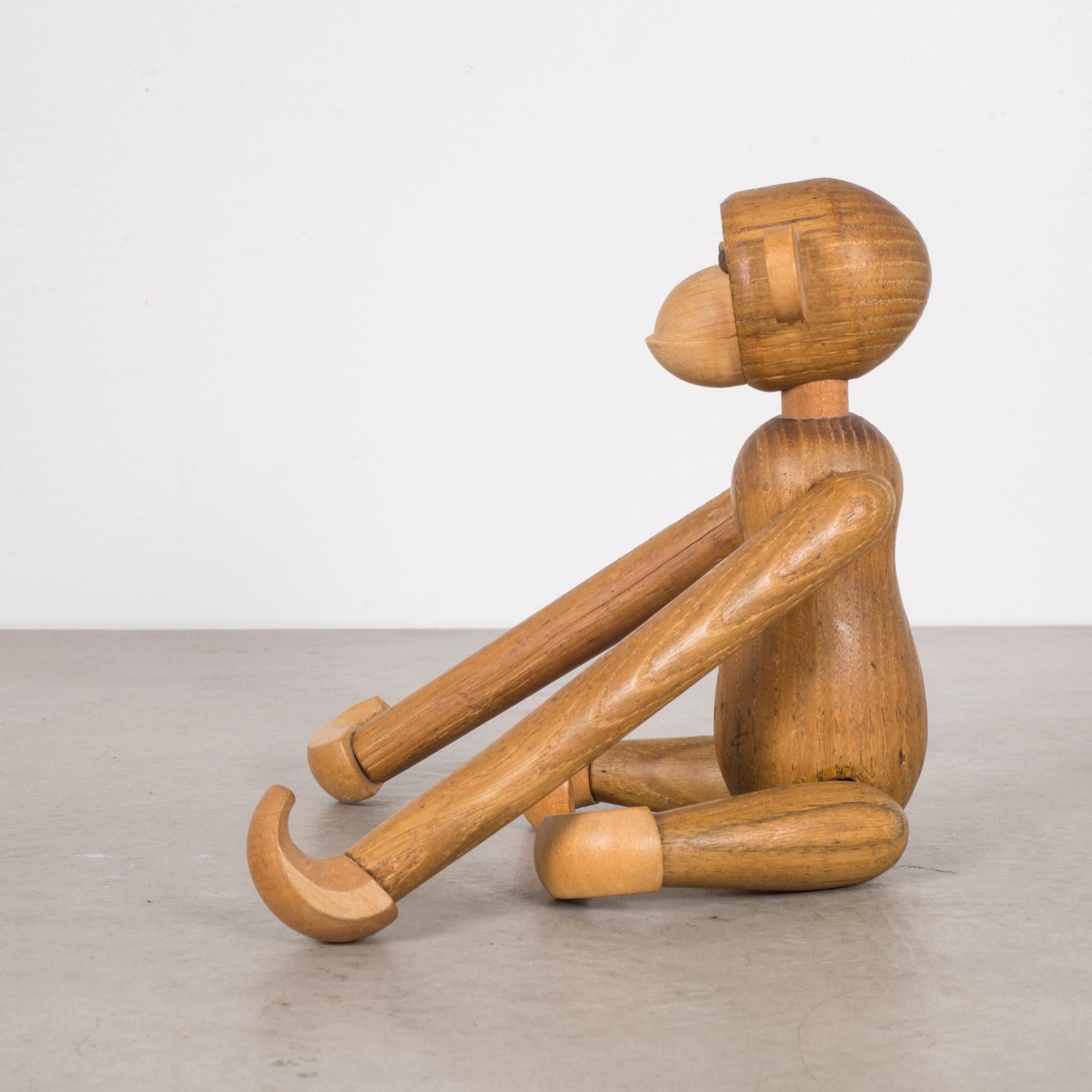 About

This is an articulating teak and oak monkey in the style of Kay Bojesen. The hands, arms, legs, and feet are jointed an move independently. It is stamped 