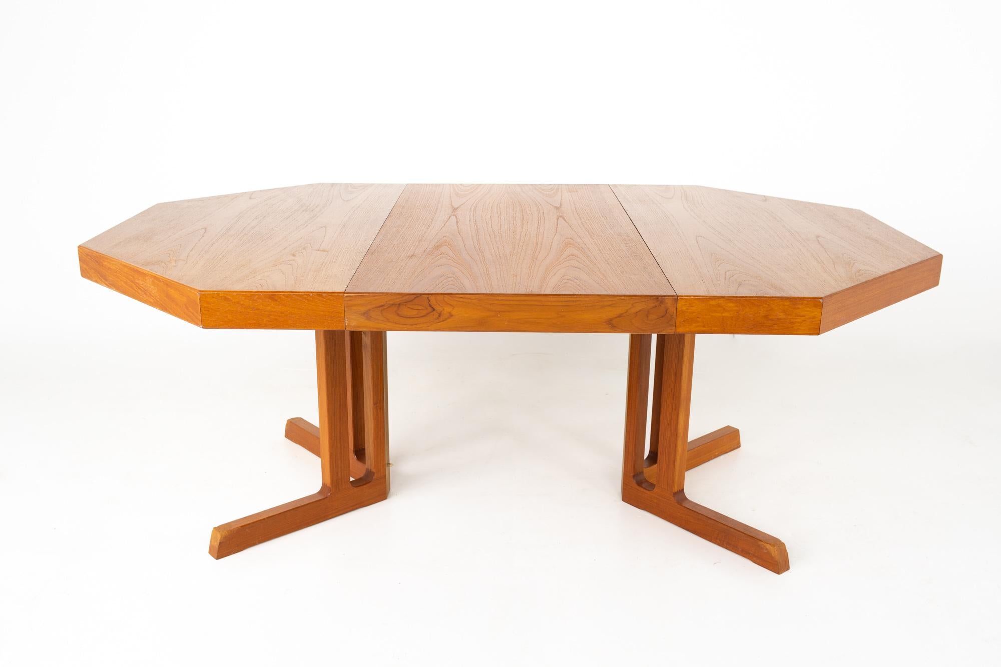 Mid-Century Modern Mid Century Teak Octagonal Dining Table