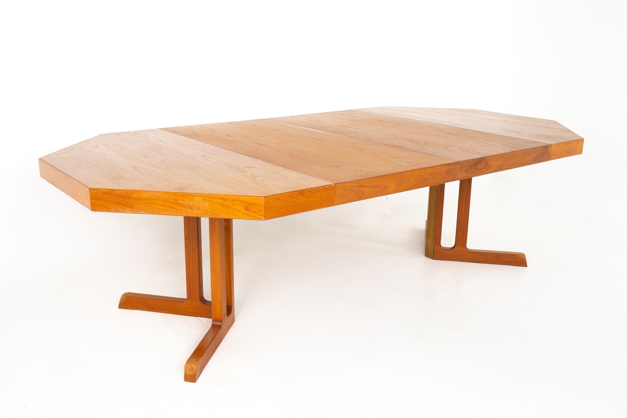 Danish Mid Century Teak Octagonal Dining Table