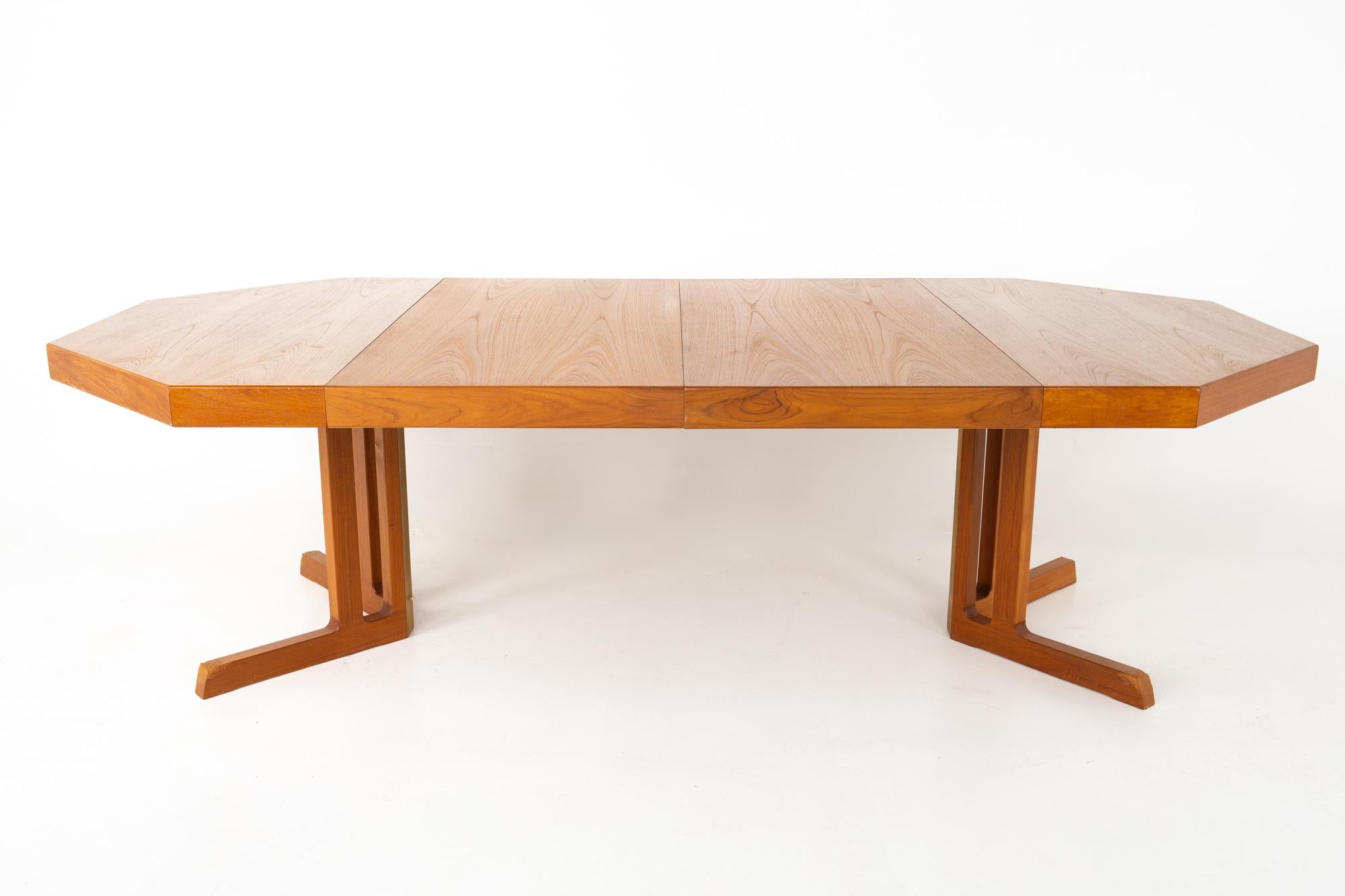 Late 20th Century Mid Century Teak Octagonal Dining Table