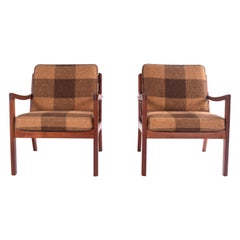 Midcentury Teak Ole Wanscher Easy Chairs, 1960s