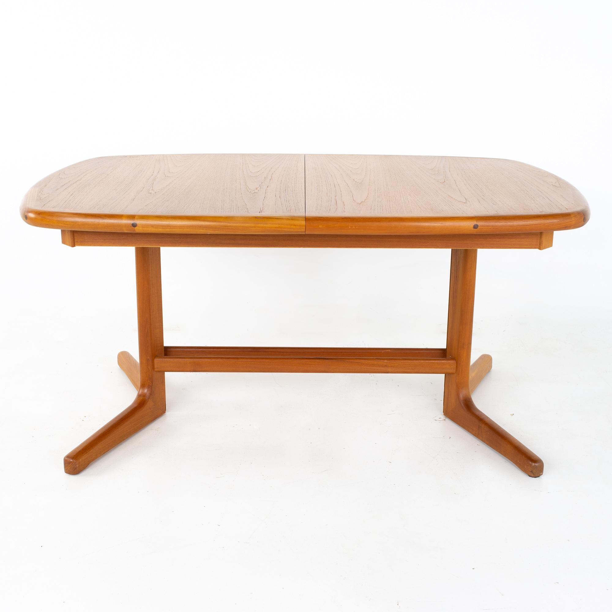 Mid-Century Modern Mid Century Teak Oval Expanding Dining Table