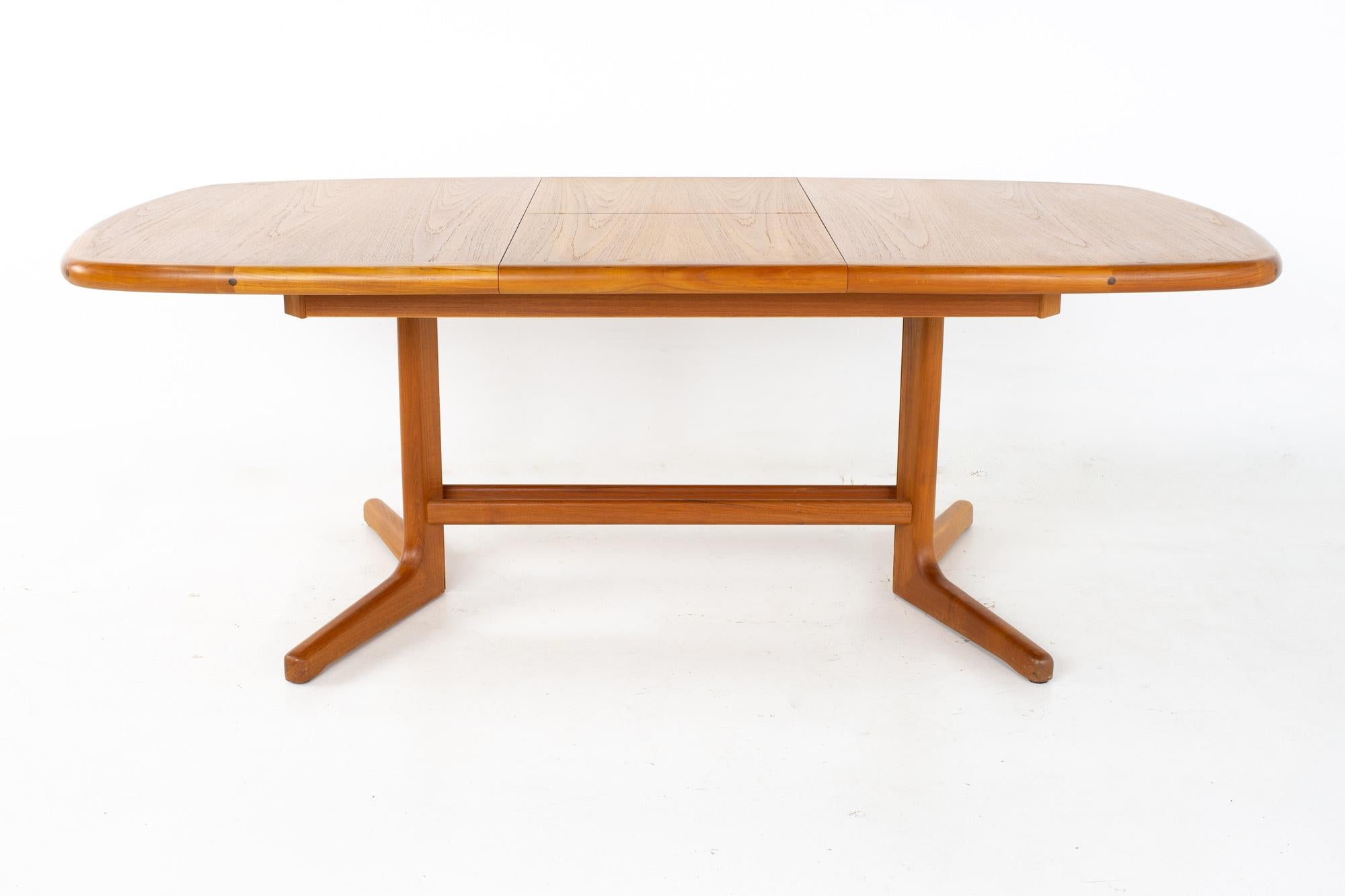 Late 20th Century Mid Century Teak Oval Expanding Dining Table