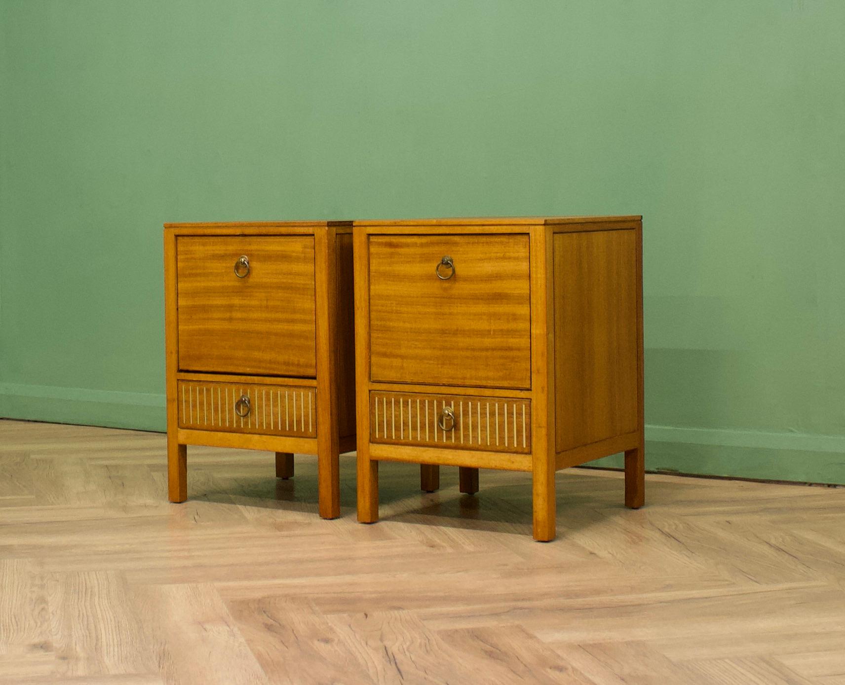 Mid-Century Modern Mid-Century Teak Pair Bedside Tables from Loughborough, 1950s