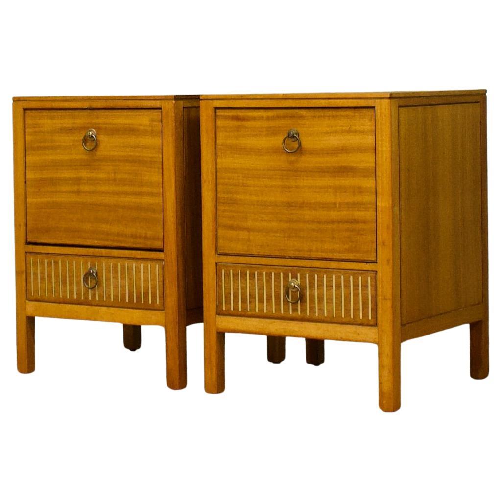 Mid-Century Teak Pair Bedside Tables from Loughborough, 1950s