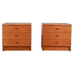 Used Mid-Century Teak Pair Nightstands Tables