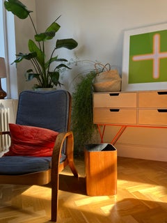 Cestino di carta in teak di metà secolo in compensato curvato