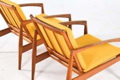 Mid Century Teak Paper Knife Armchair by Kai Kristiansen for Magnus Olesen