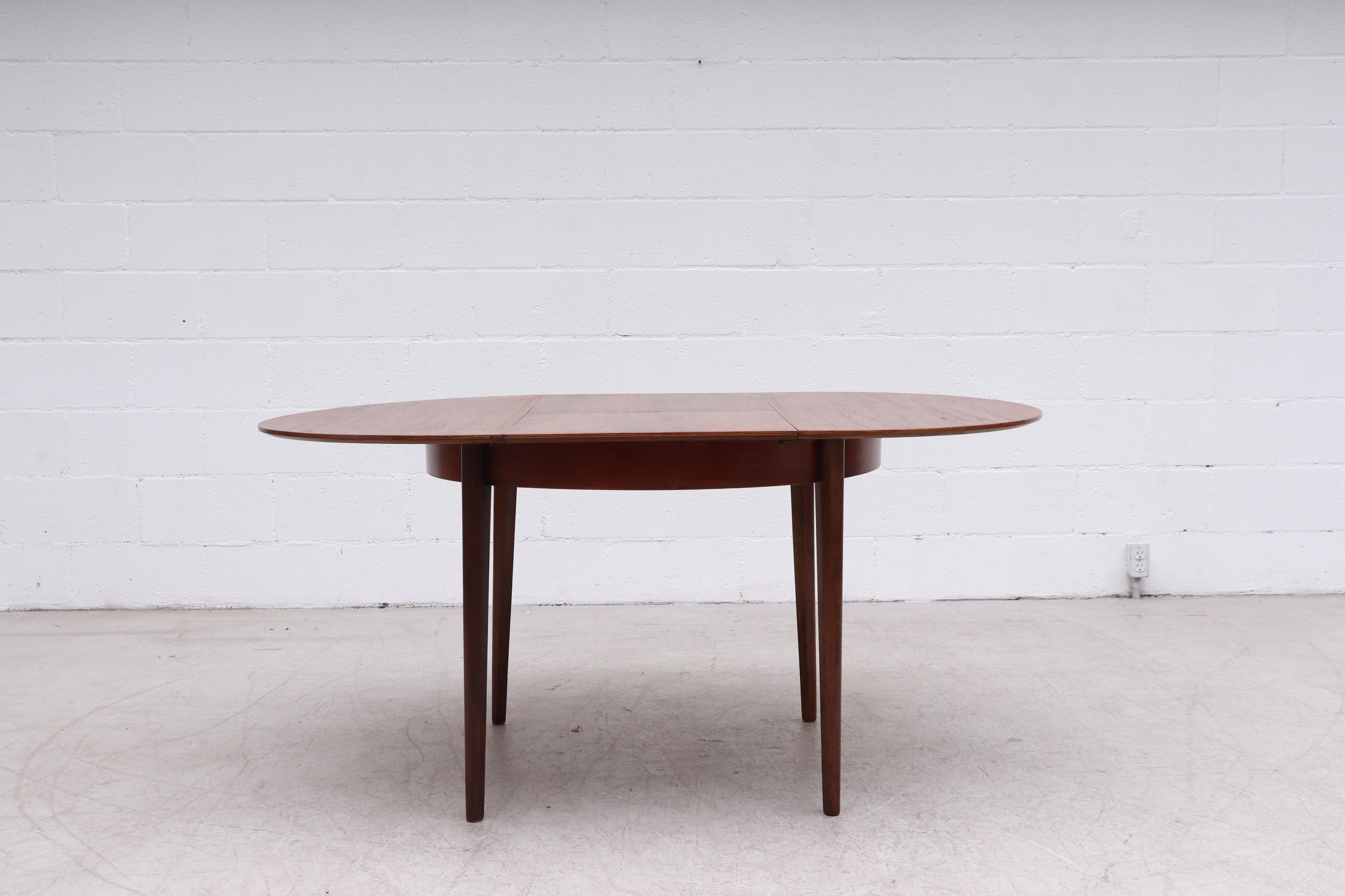 Midcentury Teak Pastoe Dining Table with Hidden Leaf 4