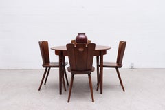 Midcentury Teak Pastoe Dining Table with Hidden Leaf