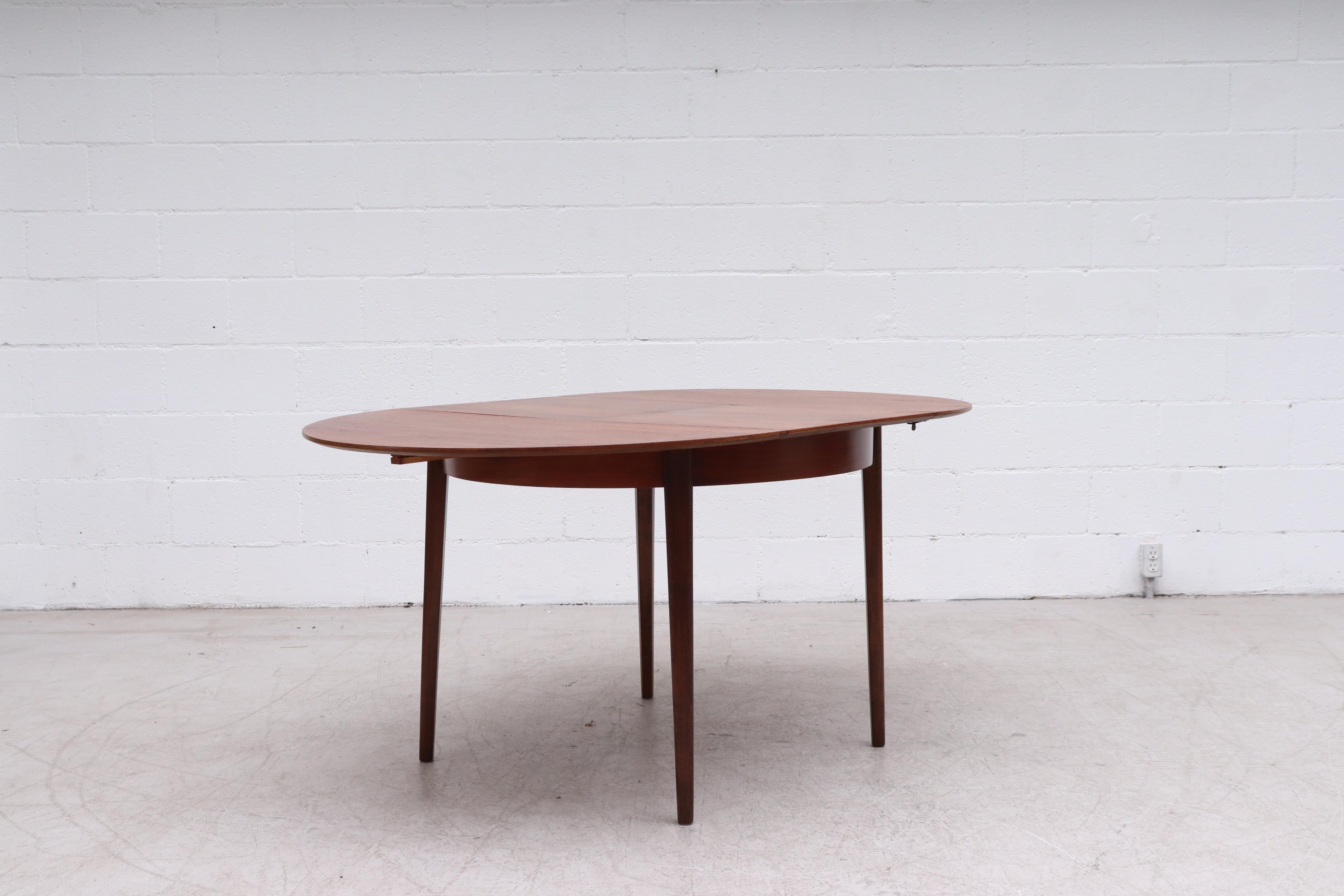 Midcentury Teak Pastoe Dining Table with Hidden Leaf 3