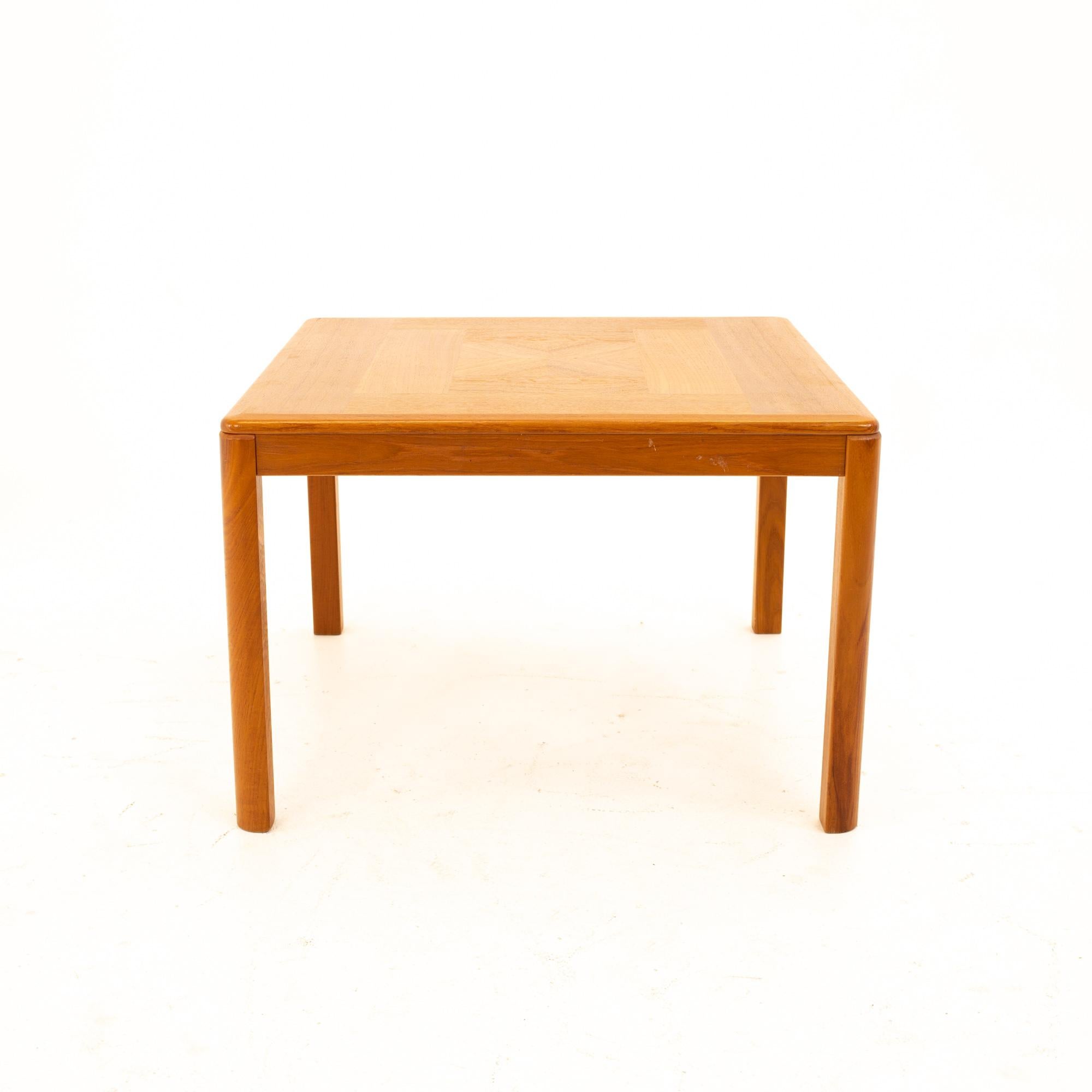 Mid-Century Modern Mid Century Teak Patchwork Side End Table For Sale