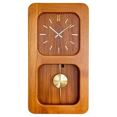 Vintage Mid Century Teak Pendulum Clock by Westminster, Copenhagen 1960s, Denmark