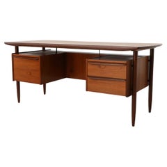 Mid-Century Teak "Propos" Desk with Floating Top By Tijsseling For Hulmefa, 1950