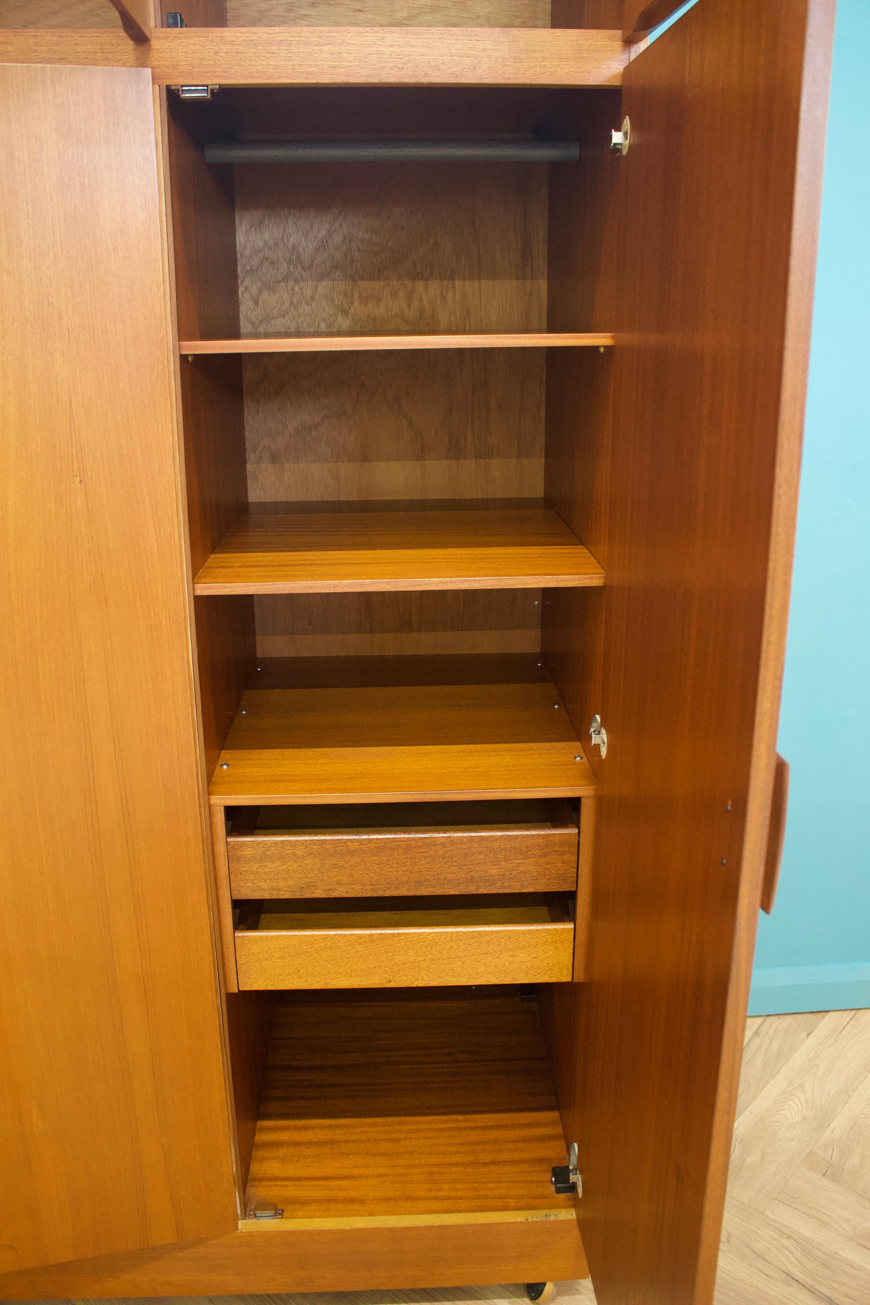 Mid Century Teak Quadrille Wardrobe from G Plan, 1970s 3