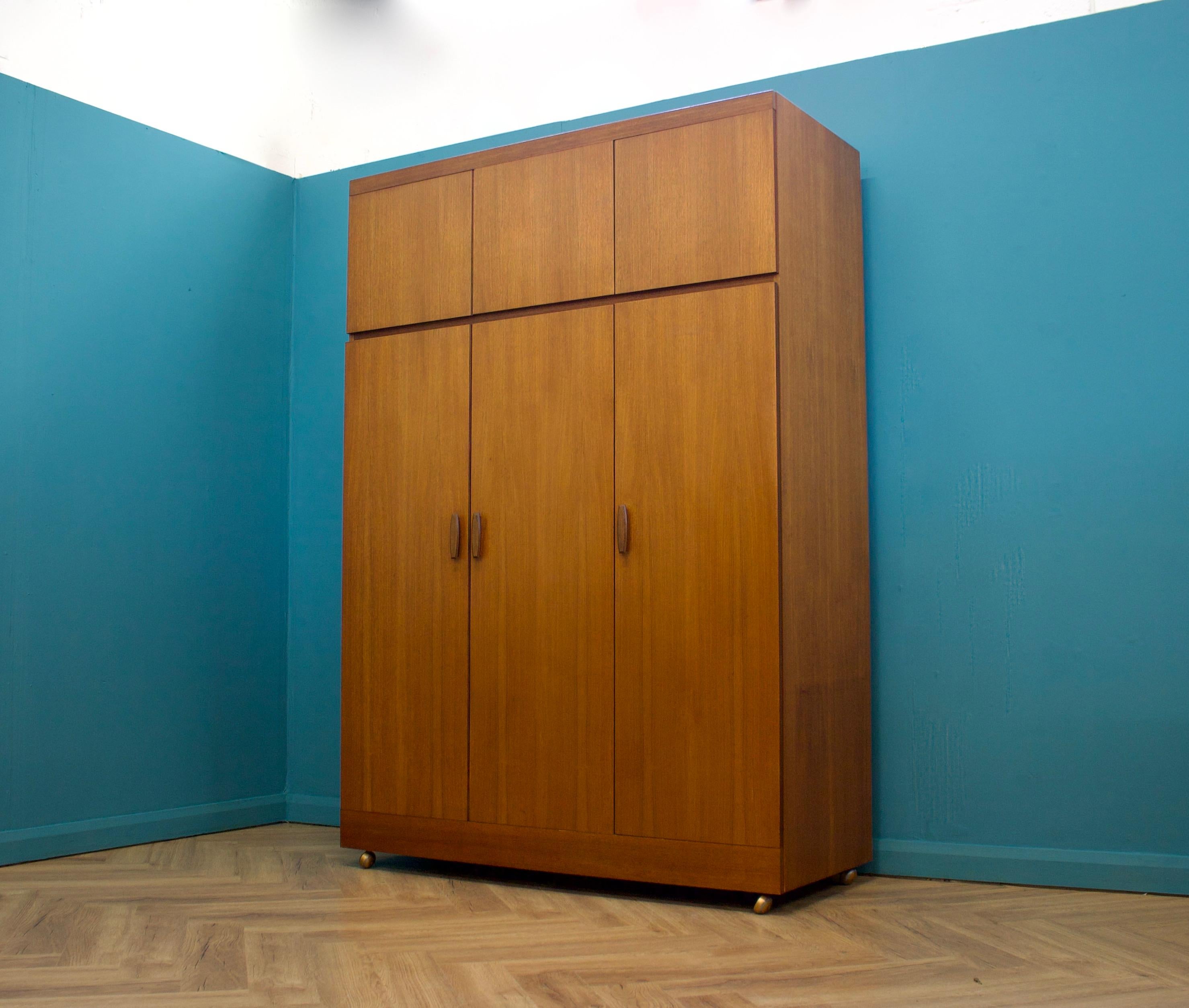 British Mid Century Teak Quadrille Wardrobe from G Plan, 1970s