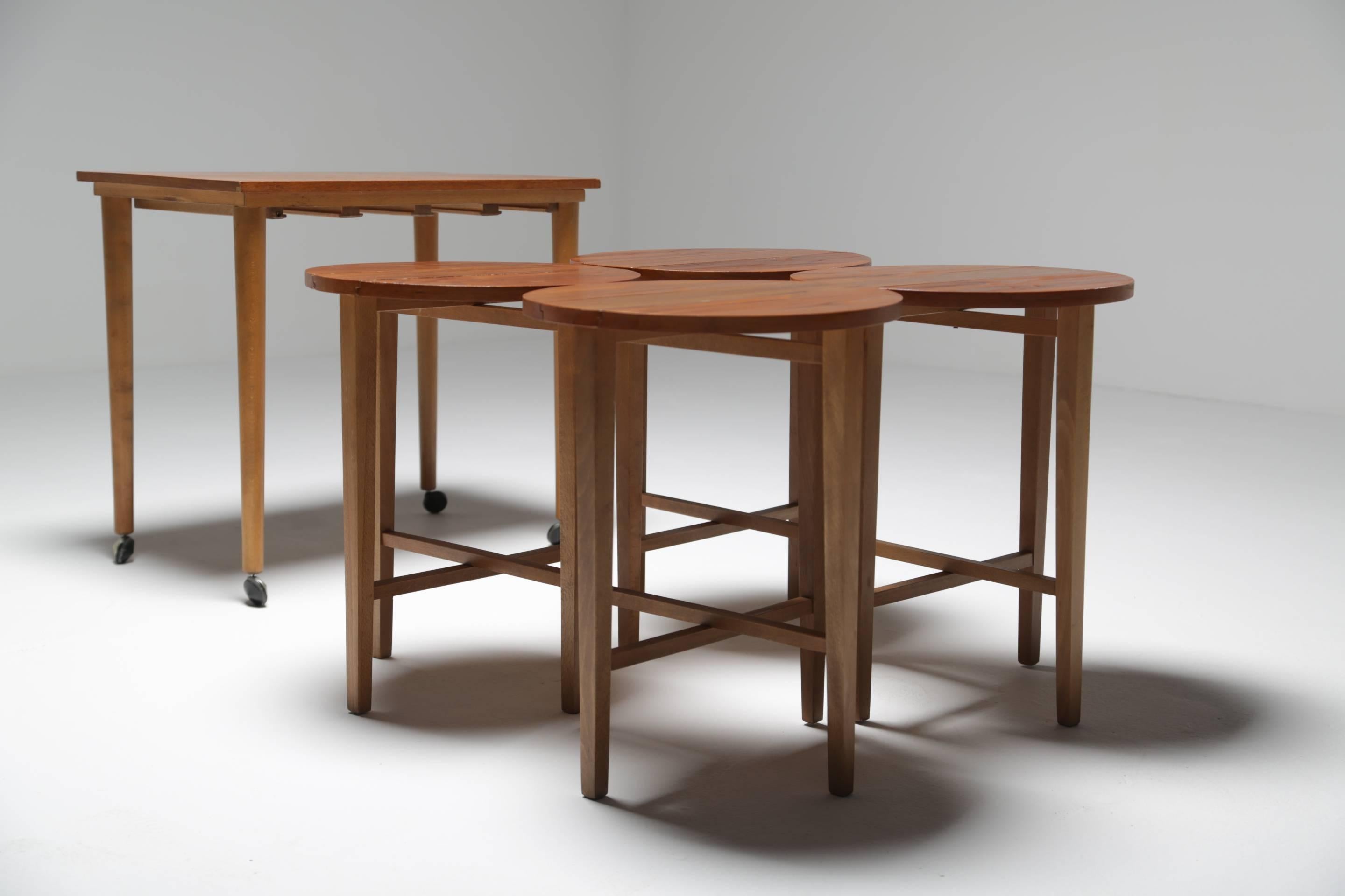 Joinery Midcentury Teak Quartetto Nesting Tables Attribute to Poul Hundevad