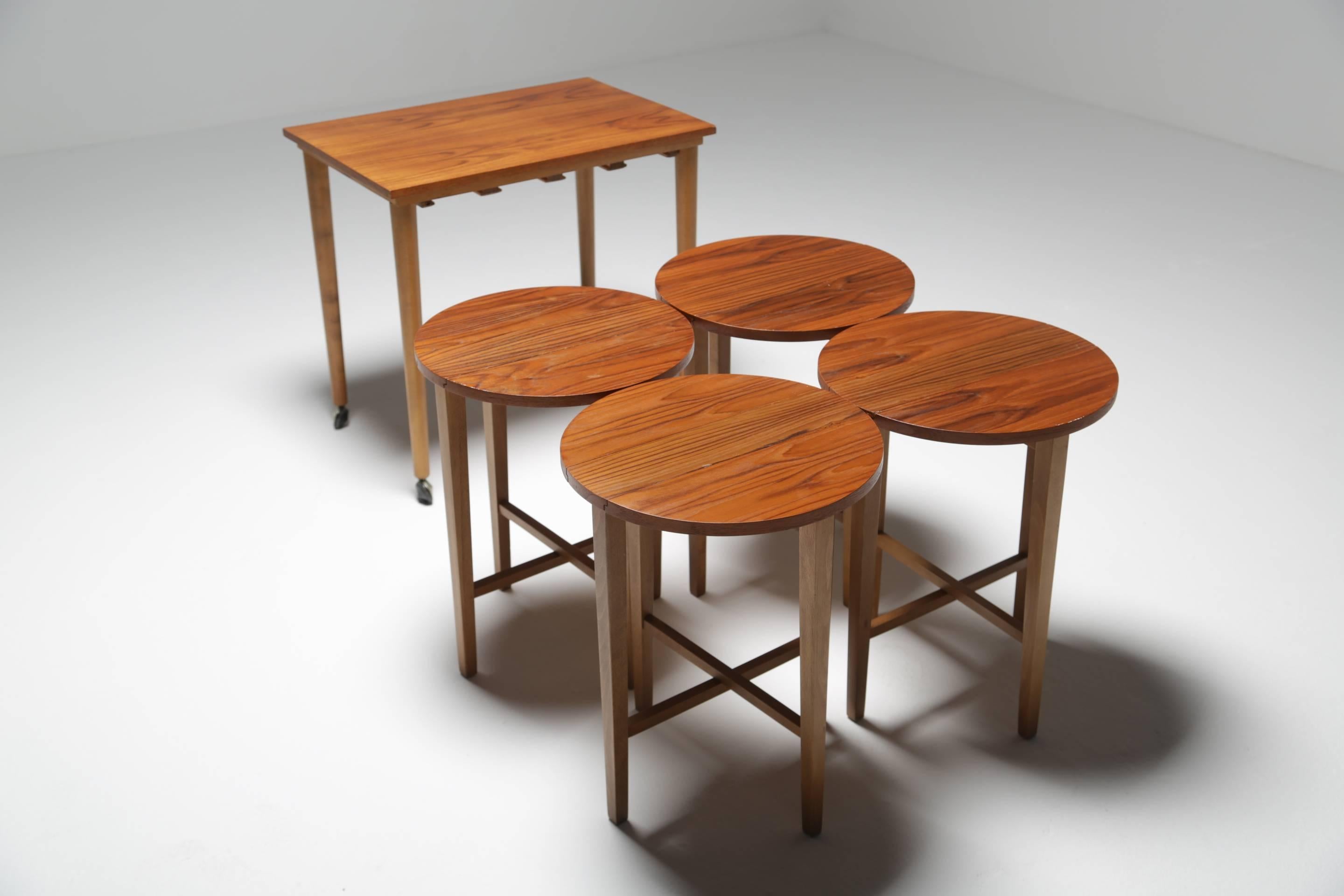 Midcentury Teak Quartetto Nesting Tables Attribute to Poul Hundevad In Good Condition In Oberstown, Lusk, IE