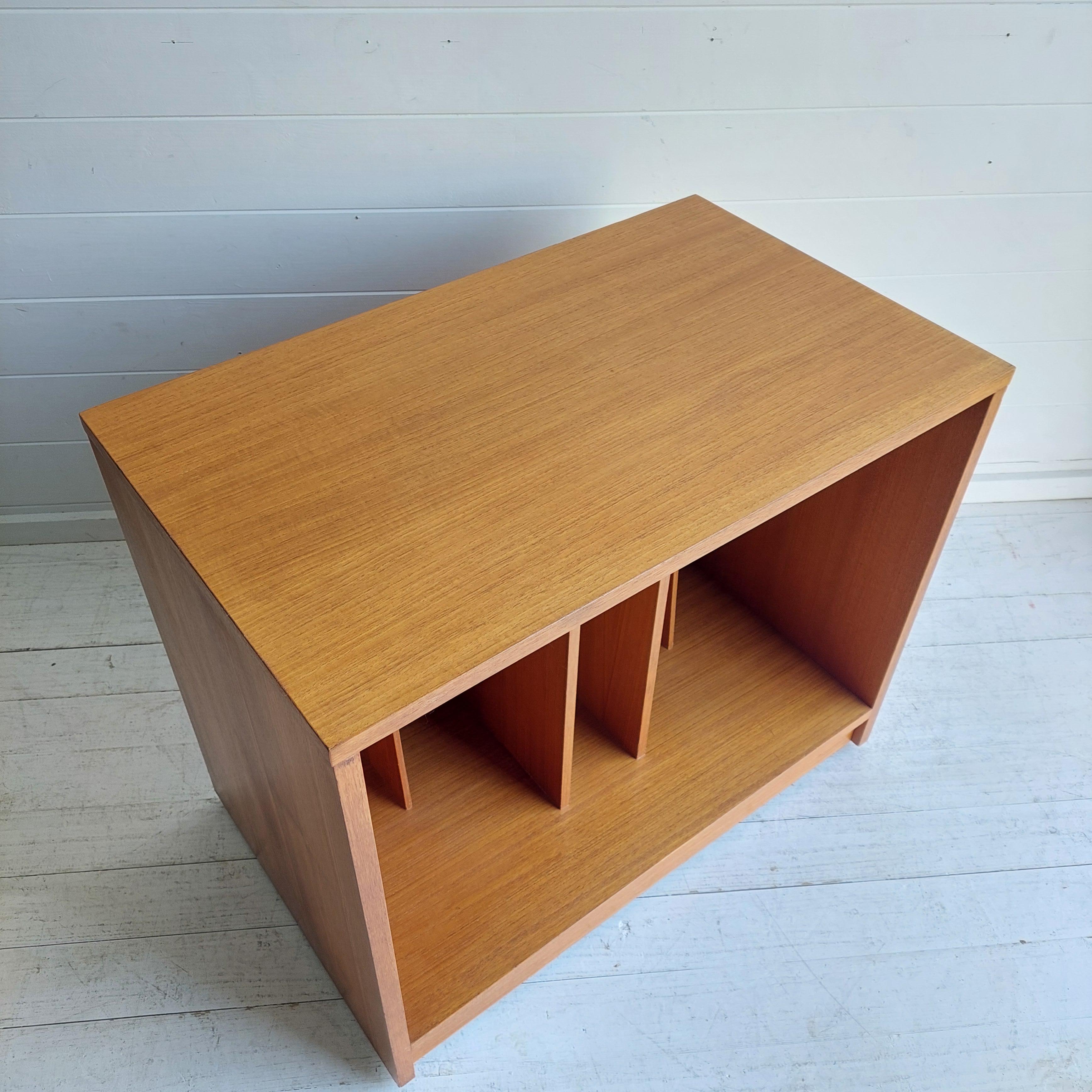 Mid Century Teak Record Cabinet Vinyl Storage Media unit Jesper Denmark, 70s 2