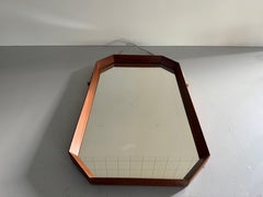 Mid-Century Teak Rectangle Wall Mirror, 1960s, Italy