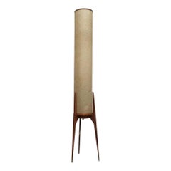 Lampada da terra a treppiede Rocket in teak di metà secolo, anni '60