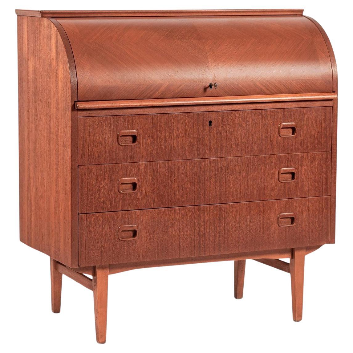 Mid-Century Teak Rolltop Secretary Desk by Egon Ostergaard, 1960s