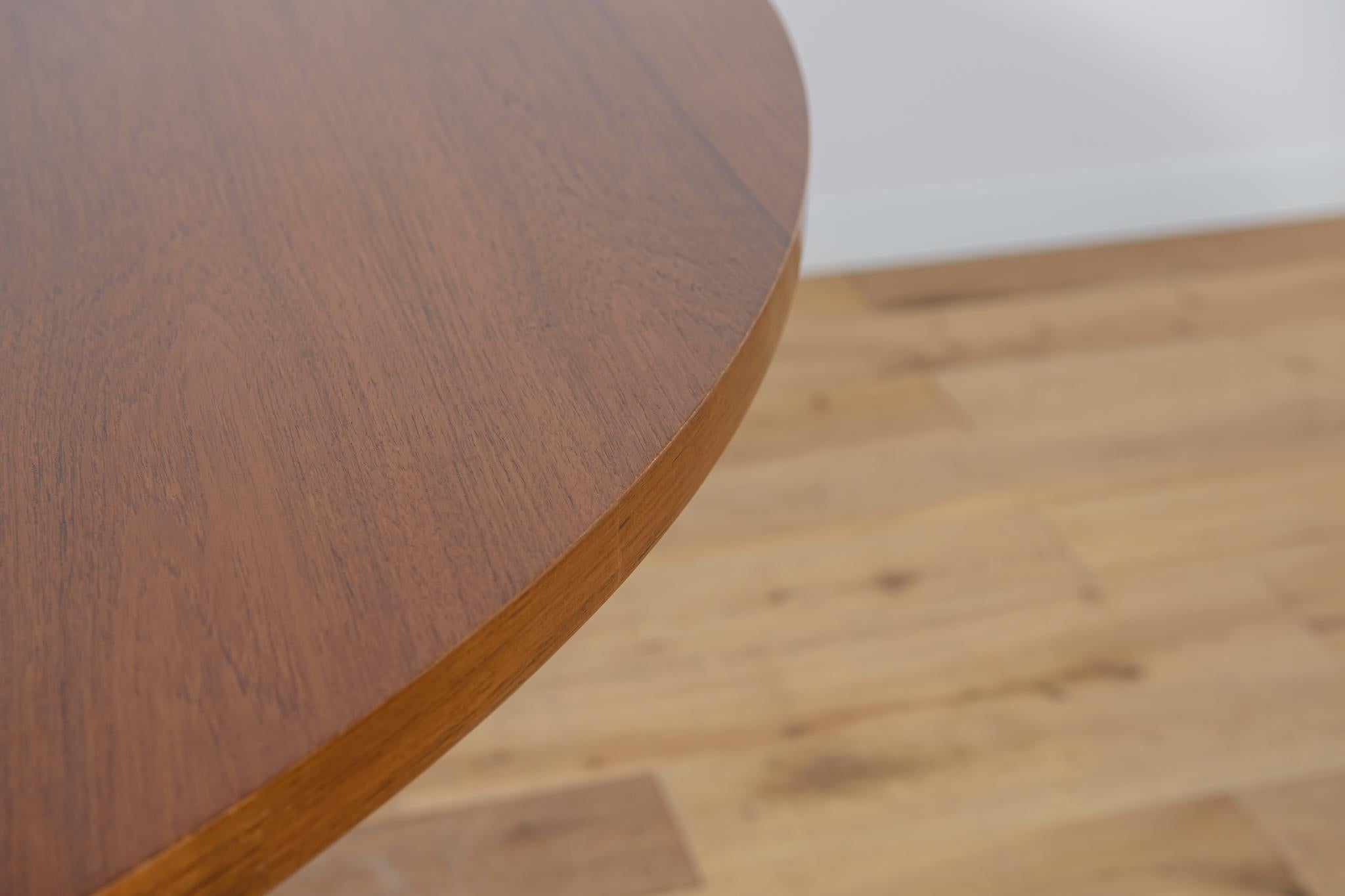 Late 20th Century Mid-Century Teak Round Dining Table, 1970s For Sale