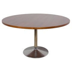 Retro Mid-Century Teak Round Dining Table, 1970s