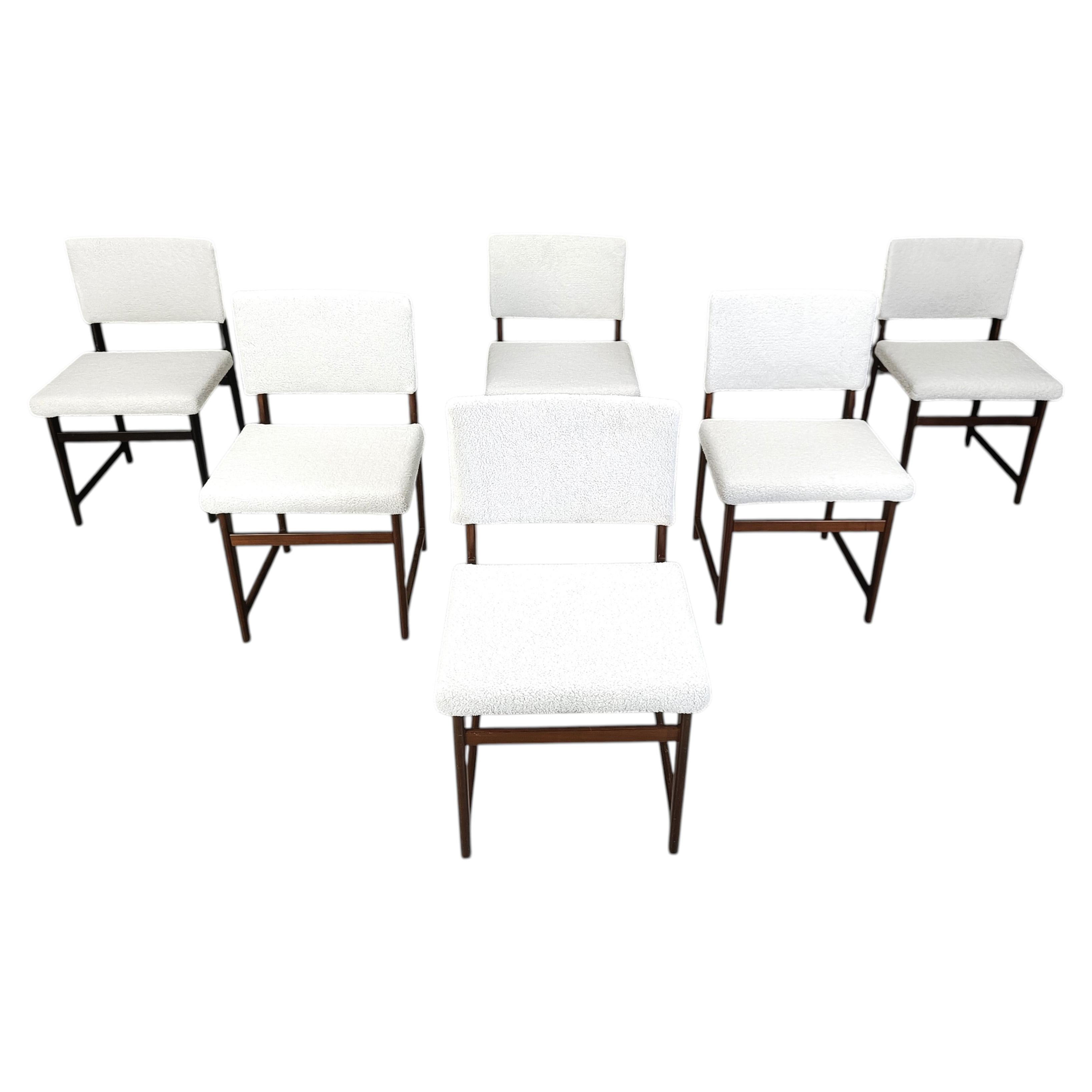 Mid century teak scandinavian dining chairs, 1960s For Sale