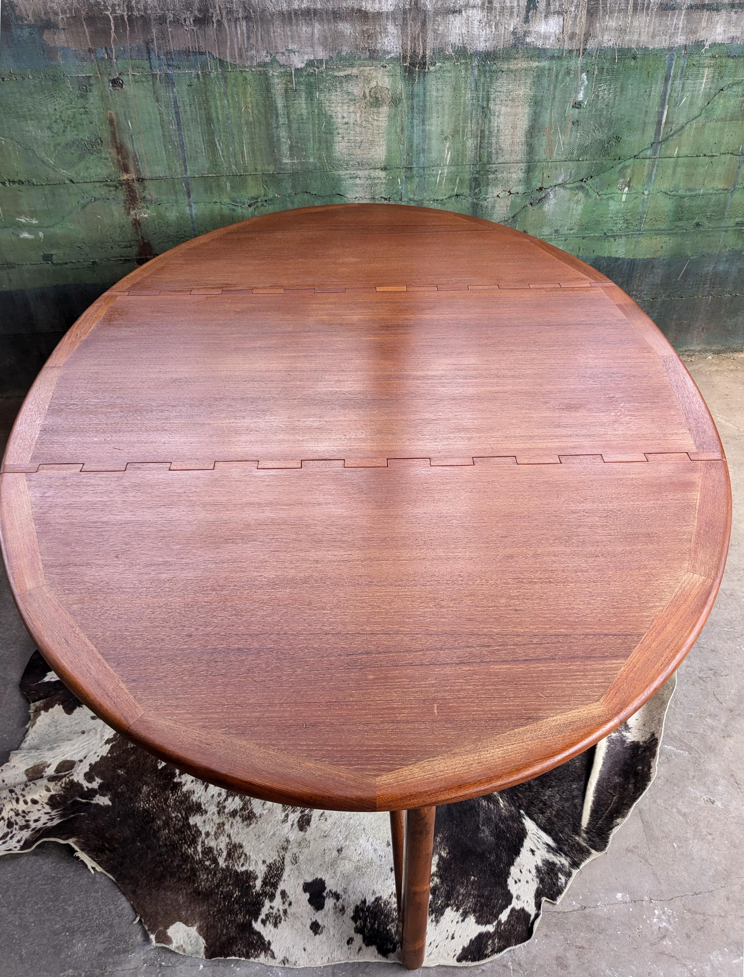 Table à abattant en teck scandinave Niels Koefoed du milieu du siècle, Danemark, années 1960 en vente 5