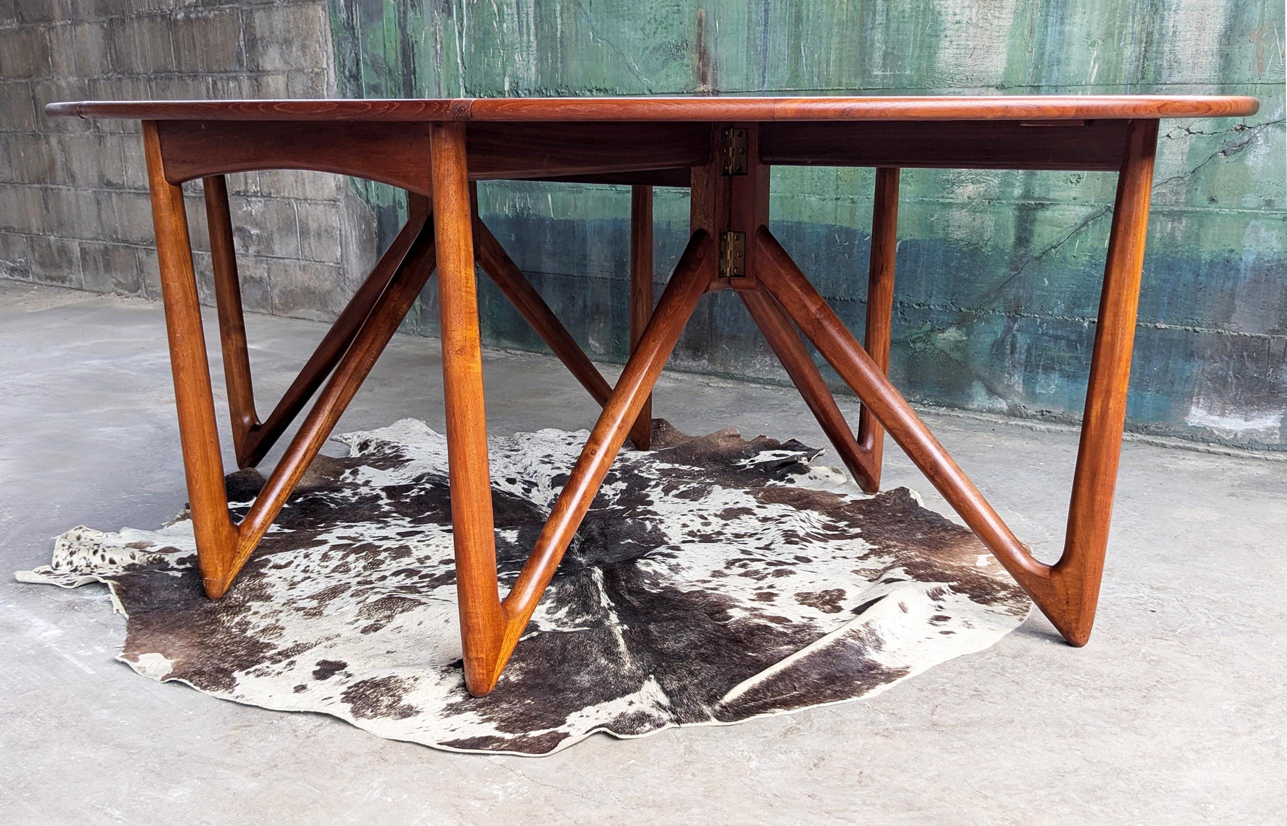 Niels Koefoed, mesa de teca escandinava de mediados de siglo, Dinamarca, años 60 Escandinavo moderno en venta