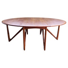 Mid Century Teak Scandinavian Niels Koefoed, Drop Leaf Table, Denmark, 1960's