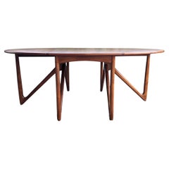 Mid Century Teak Scandinavian Niels Koefoed, Drop Leaf Table, Denmark, 1960's