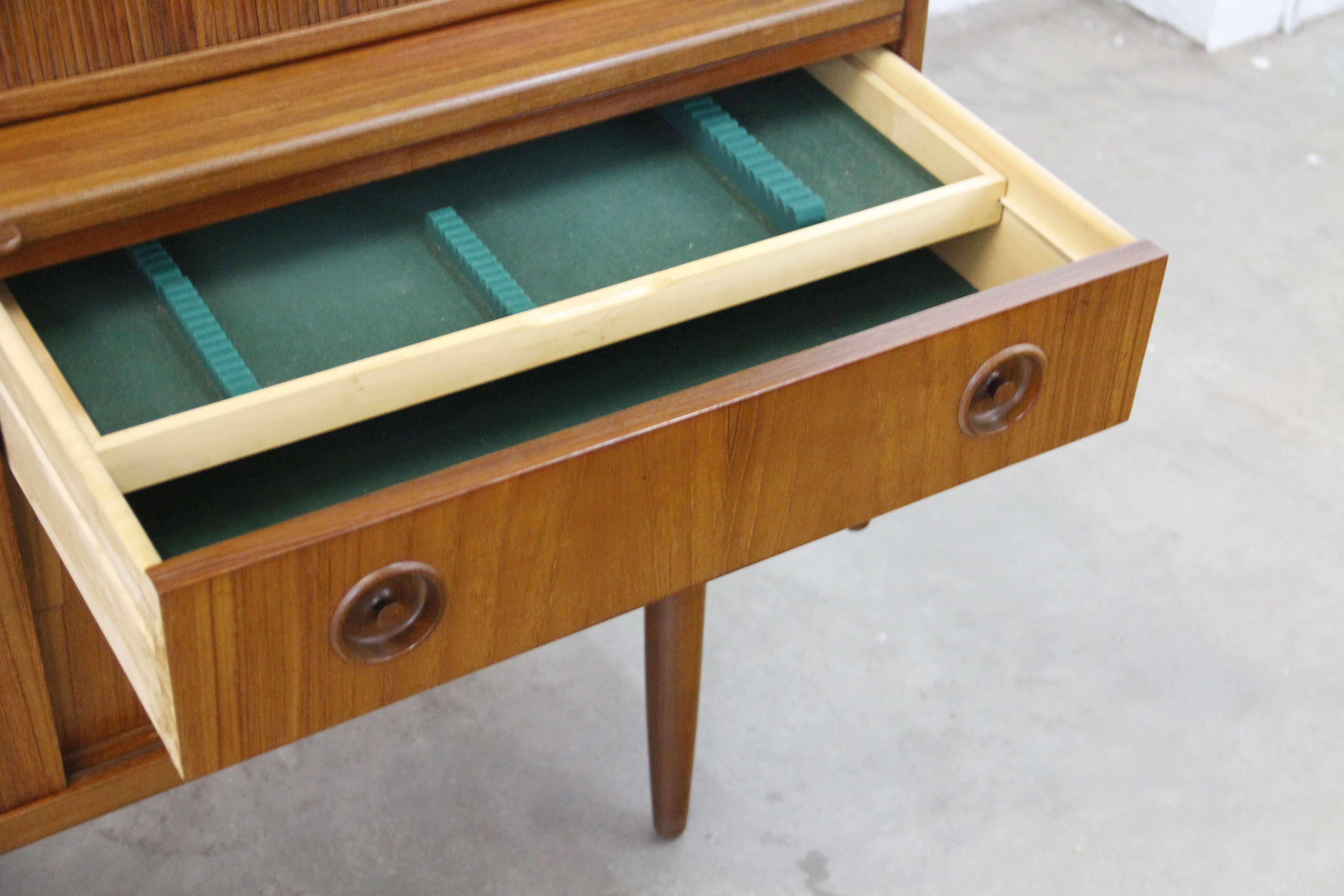 Midcentury Teak Secretaire Desk by Johannes Andersen with Tambour Doors, 1960s 3