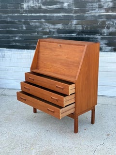 Mid-Century Teak Secretary Desk by Dyrlund