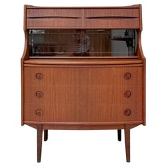 Mid-Century Teak Secretary Desk with Drawers  Gunnar Falsig by Falsig Mobler
