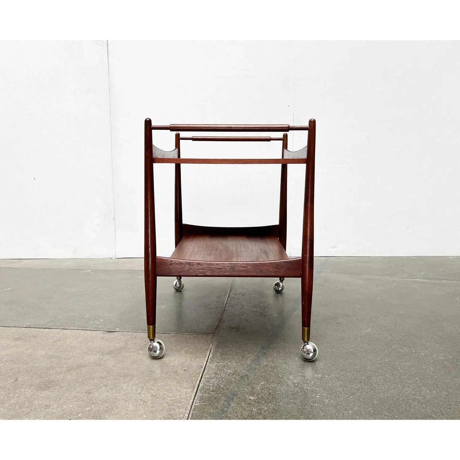 Mid-Century Modern Mid-Century Teak Serving Bar Cart, 1960s For Sale