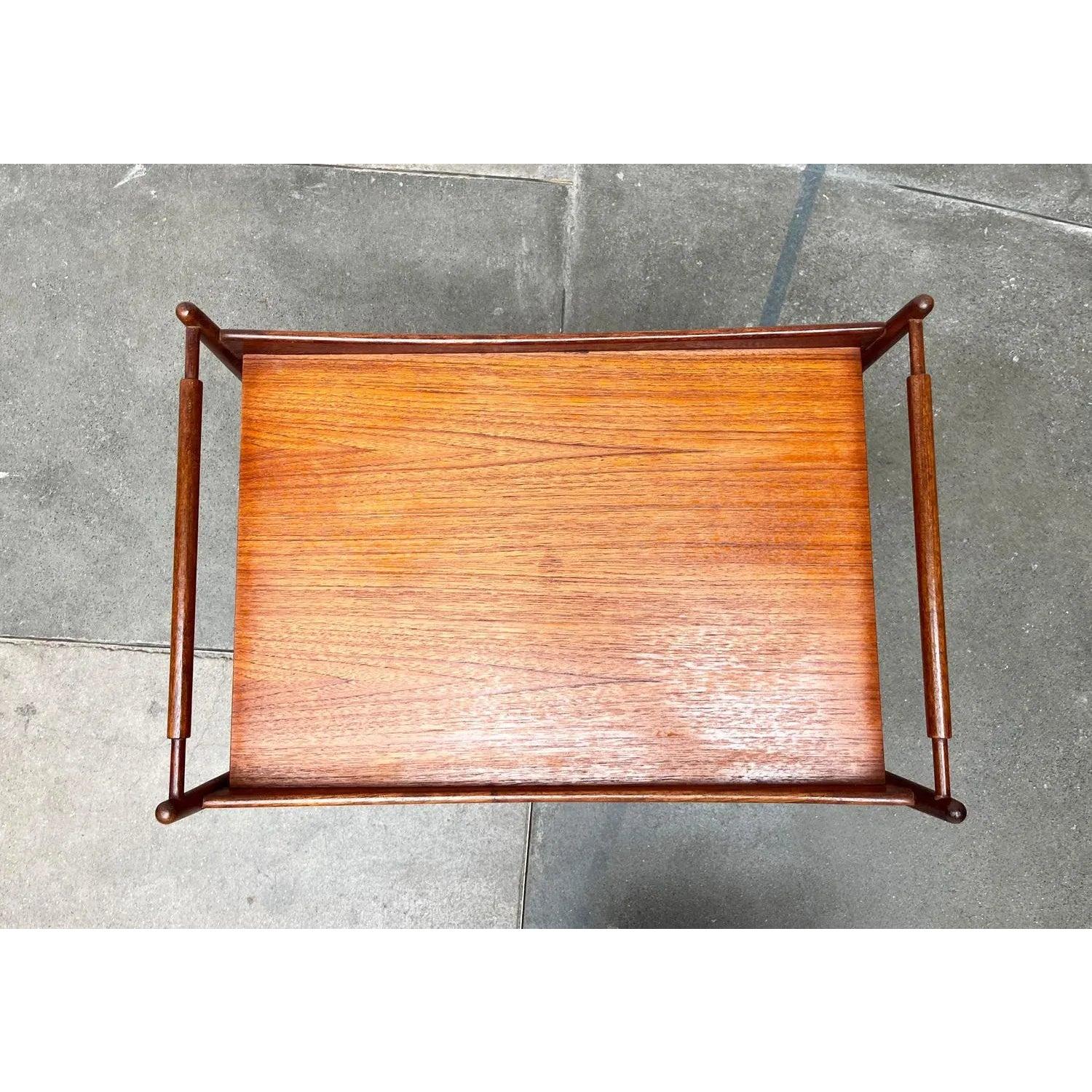 20th Century Mid-Century Teak Serving Bar Cart, 1960s For Sale