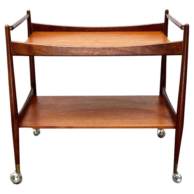 Servierwagen aus Teakholz aus der Jahrhundertmitte, 1960er Jahre