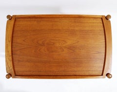 Mid-Century Teak Serving Trolley with Removable Tray by Poul Hundevad, 1960s