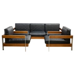 Vintage Mid Century Teak Settee & Pair of Armchairs