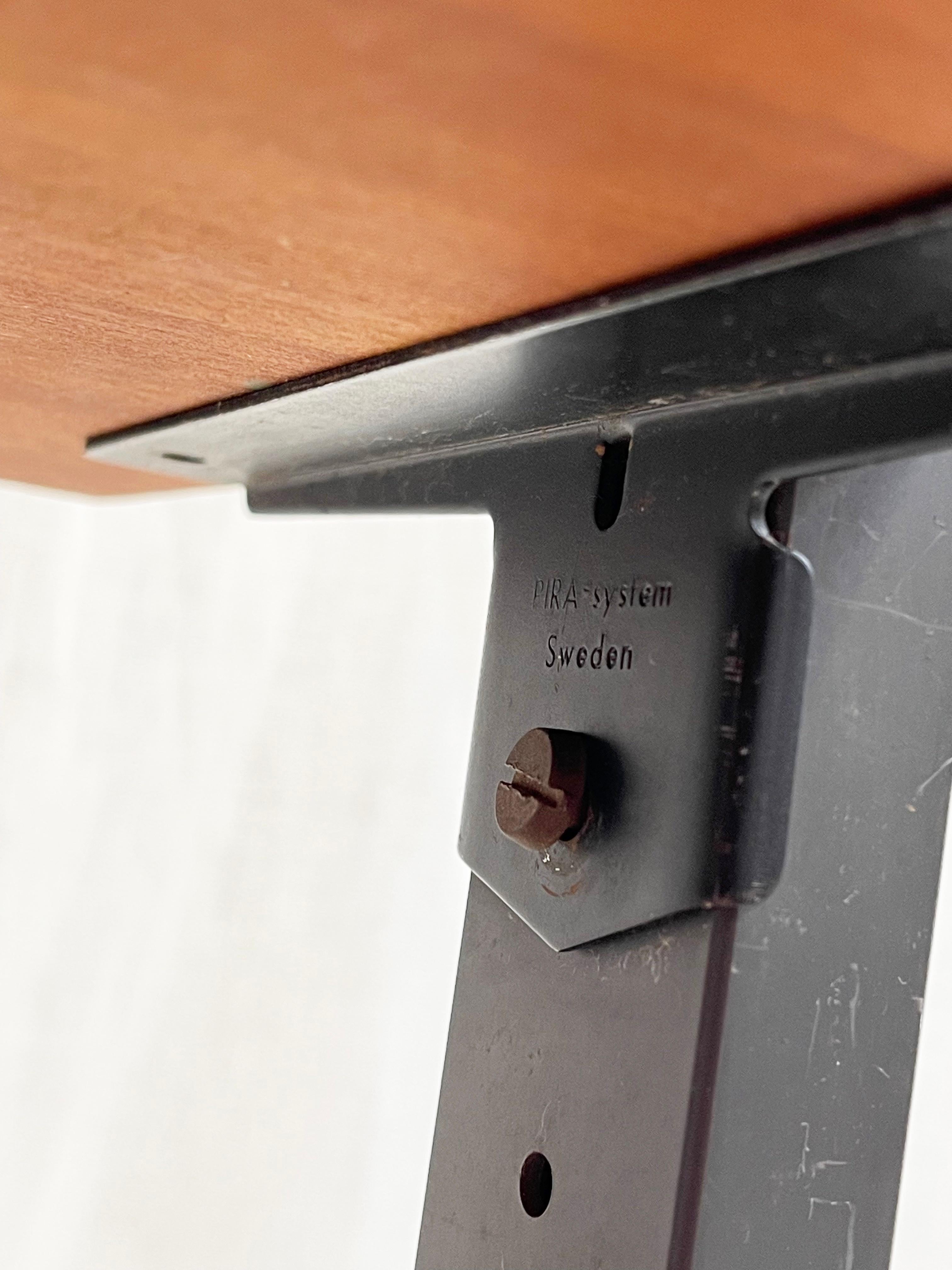 Metal Mid-Century Teak Shelving System PIRA by Olof Pira for Planmöbel , 1970s Sweden