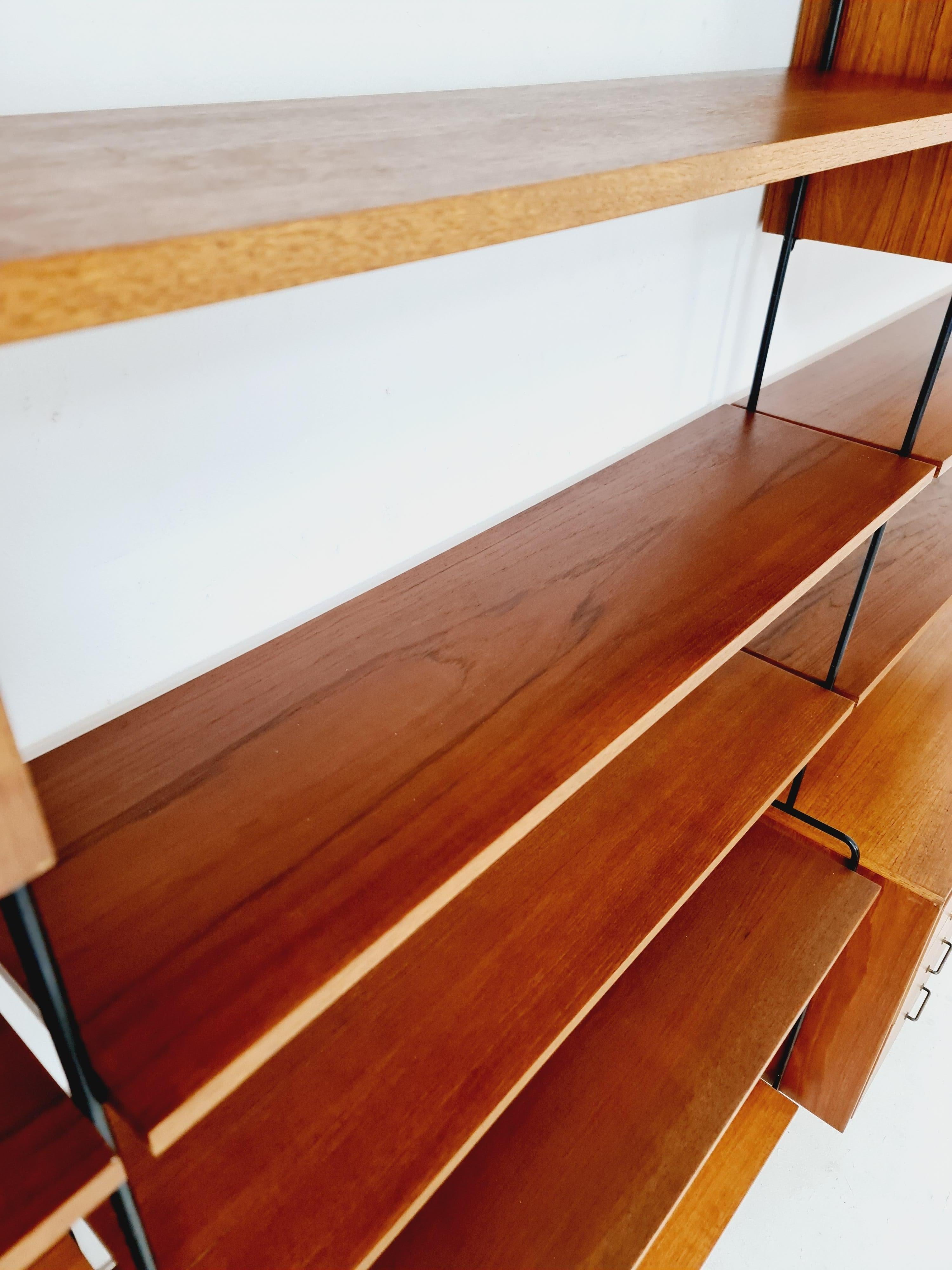 Mitte des Jahrhunderts Teak  Regaleinheit von Hilker für Omnia, Deutschland 1960er Jahre 7