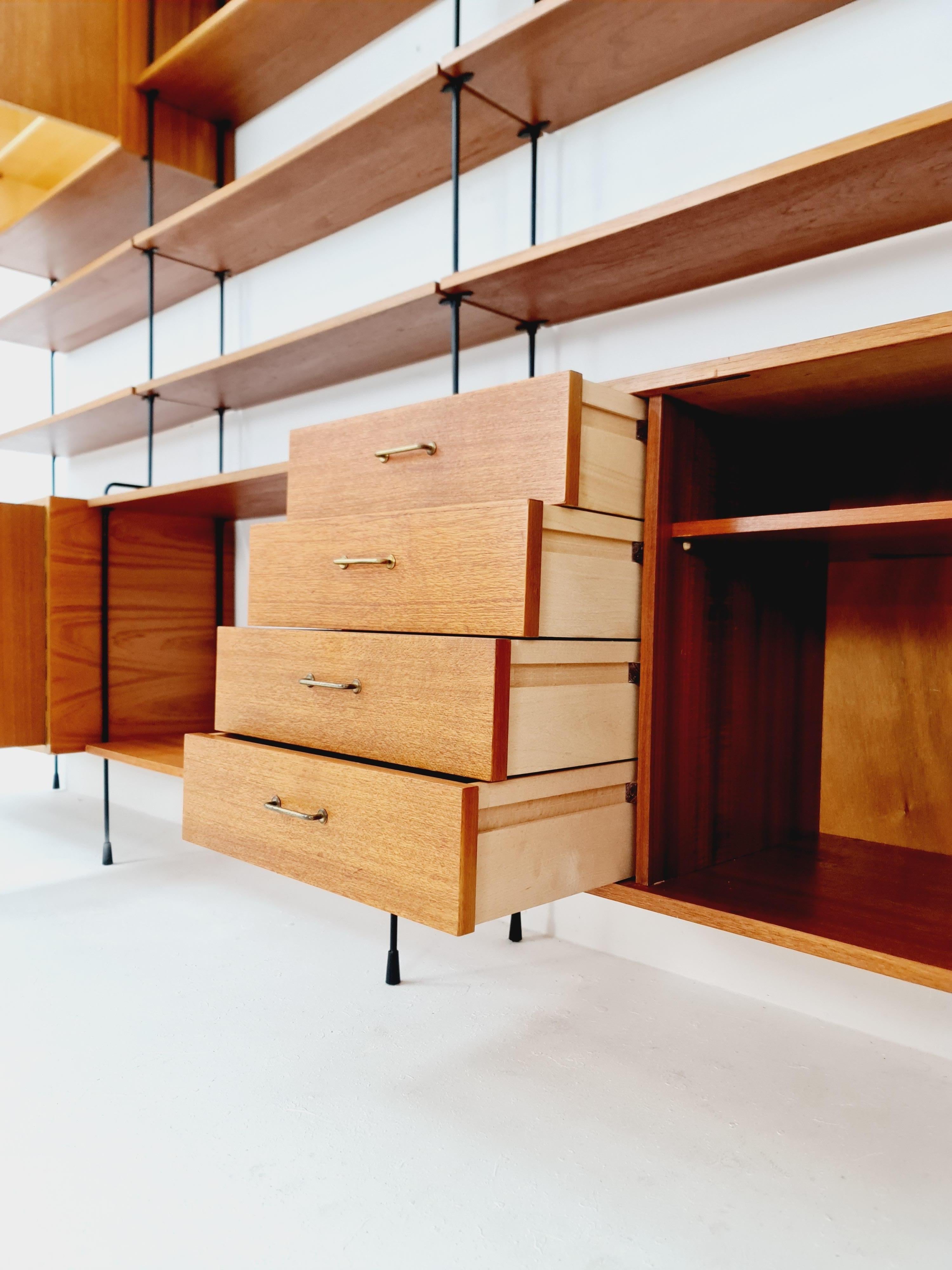 Mitte des Jahrhunderts Teak  Regaleinheit von Hilker für Omnia, Deutschland 1960er Jahre 1