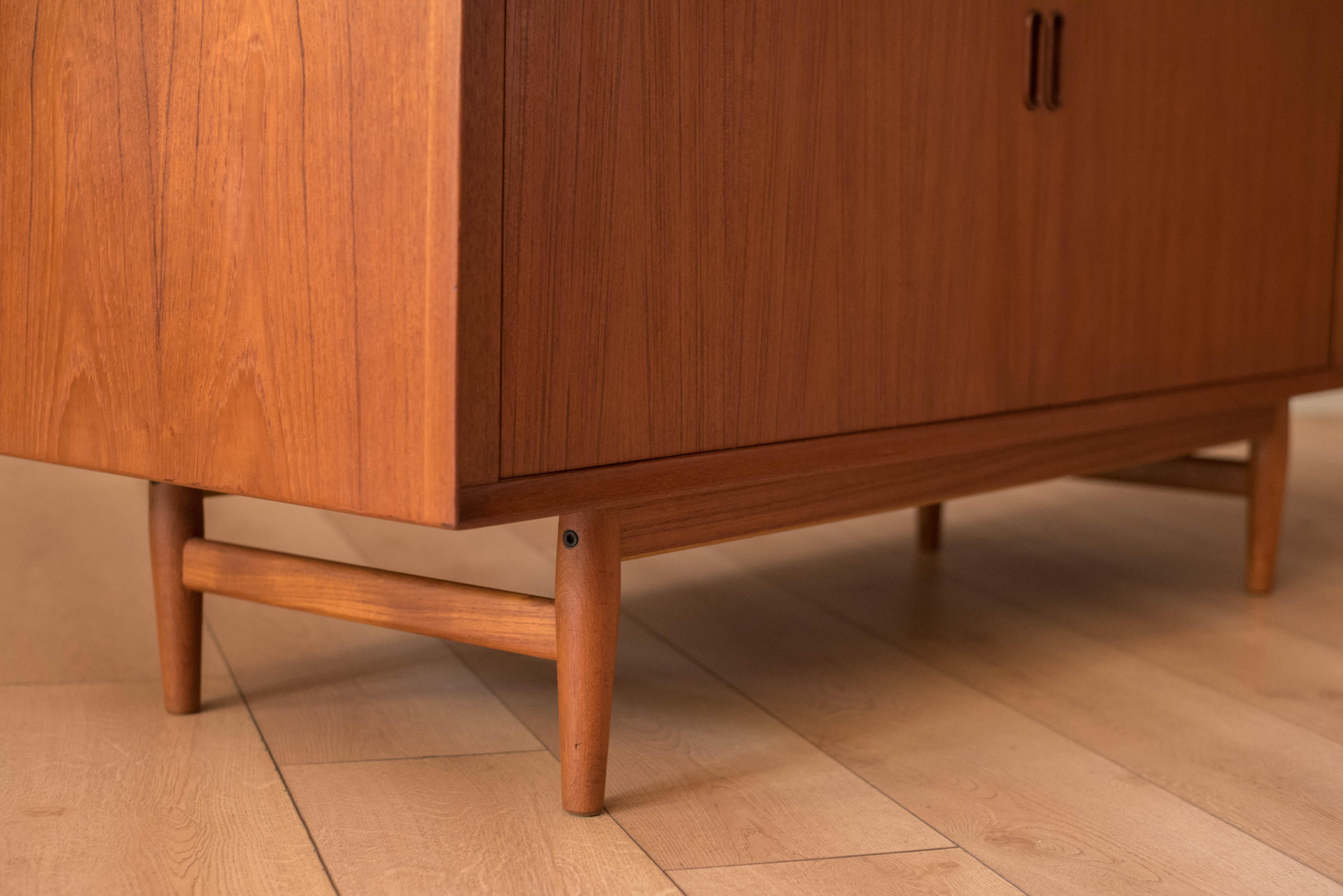 20th Century Mid Century Teak Sibast Tambour Door Stereo Console Cabinet by Arne Vodder 