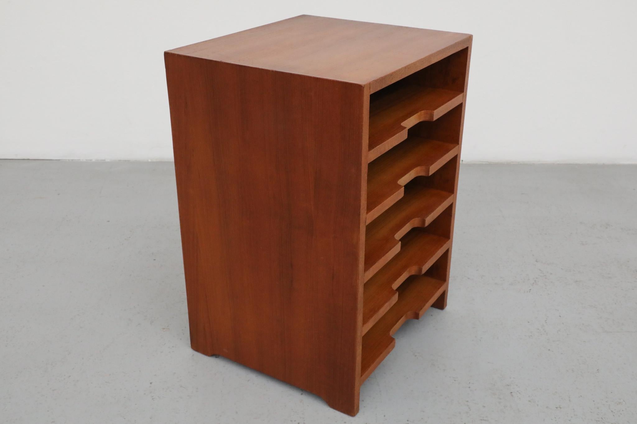 Mid-Century Teak Side Cabinet ‘Desk Mate’ with Record Storage For Sale 11