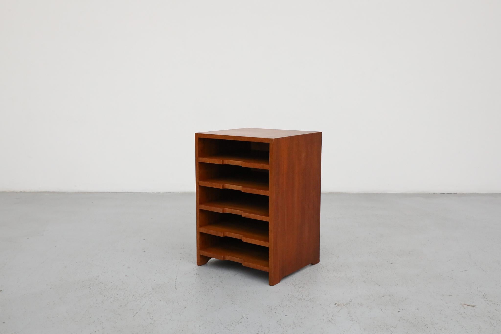 Dutch Mid-Century Teak Side Cabinet ‘Desk Mate’ with Record Storage For Sale