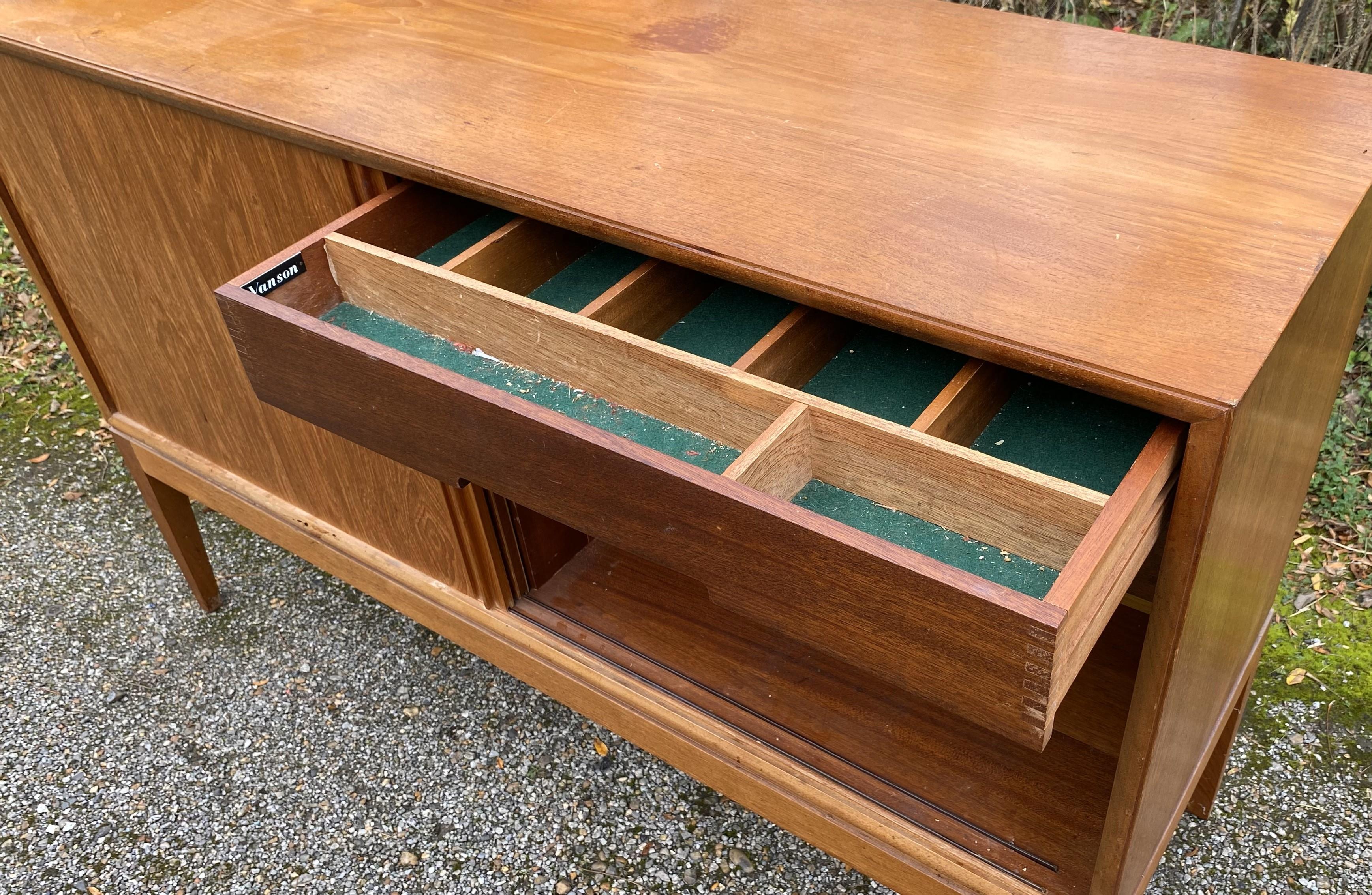 20th Century Mid Century Teak Sideboard By Vanson For Sale