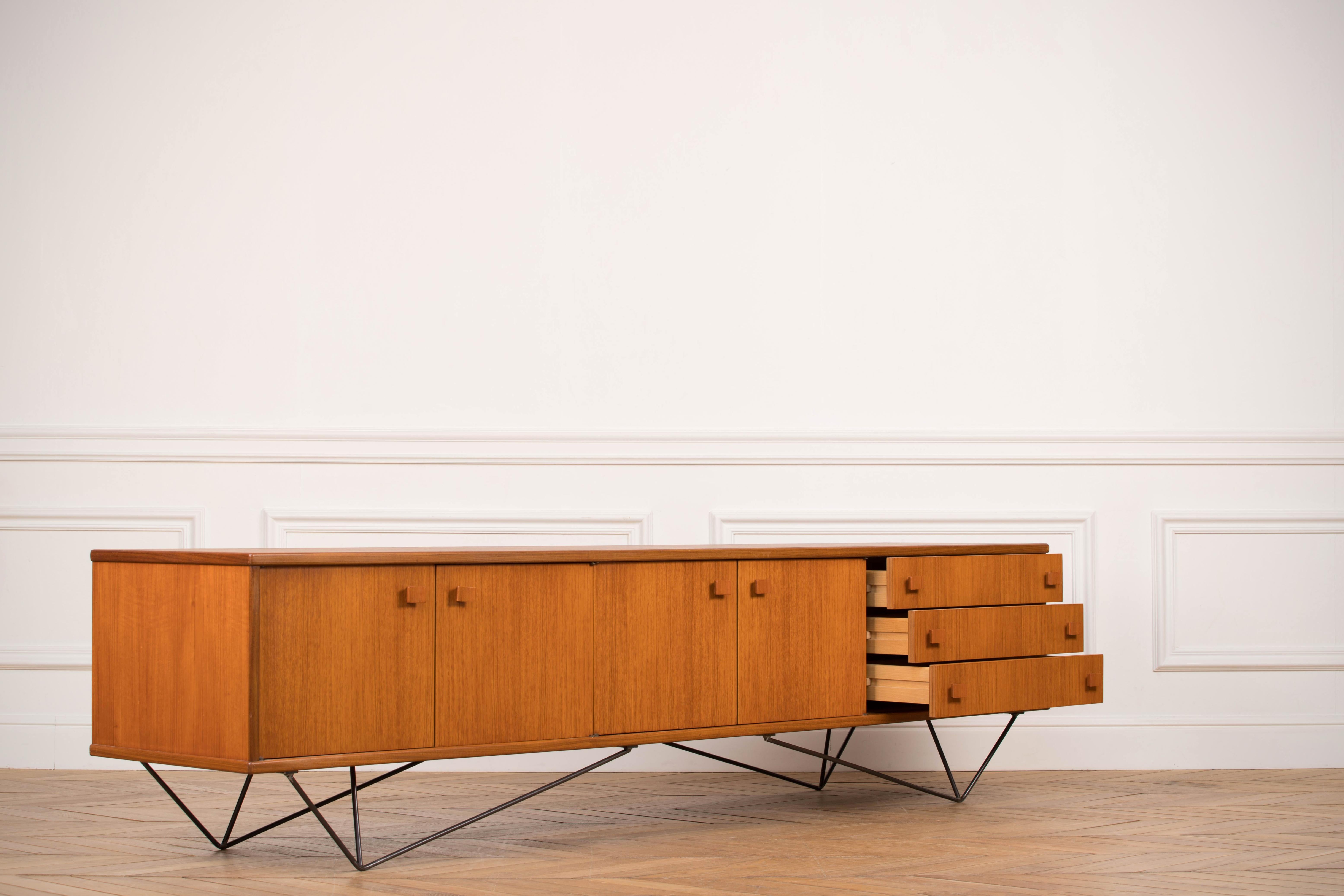 Midcentury Teak Sideboard, Germany, 1960s (Furnier)